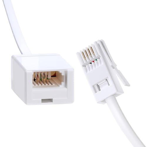 Volink Telephone Extension Cable 5M, Male to Female Landline Extension Lead | 6P4C Straight Through BT Phone Cable Extender for UK Landline Phone Cord Home & Office Fax Modem, Plug and Play