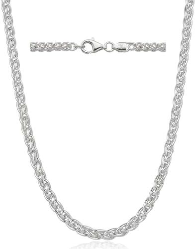 QUADRI - Halskette Damen und Herren Silber 925 - Weizenkette - Geschenkidee | Made in Italy - für Geburtstag, Jahrestag, Valentinstag