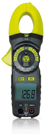 Etelec Pinza Amperometrica Digitale TRMS, Corrente AC 400 A, Tensione AC/DC 600 V, Rilevazione Senza Contatto, LCD Retroilluminato, TE0310