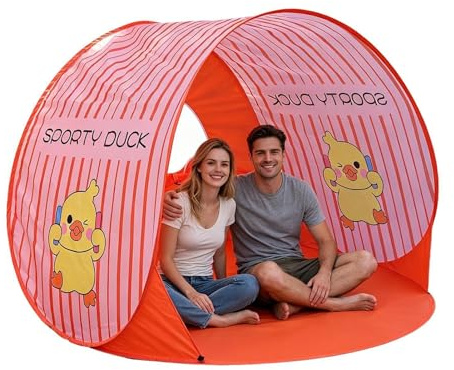 Protection de plage - Protection UV pliable pour 2 à 3 personnes - Protection solaire d'extérieur - Pour voyage, vacances, camping, parc, jardin, fête d'été, enfants et adultes