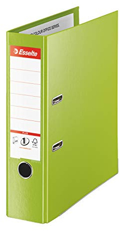 Esselte 624075 - Raccoglitore a leva, per archiviazione, copertina in plastica, A4+, dorso 8,0 cm, colore: Bianco verde