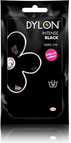 DYLON Hand Dye, Fabric Dye Sachet For Clothes, Soft Furnishings And Projects, Intense Black - Pack Of 4