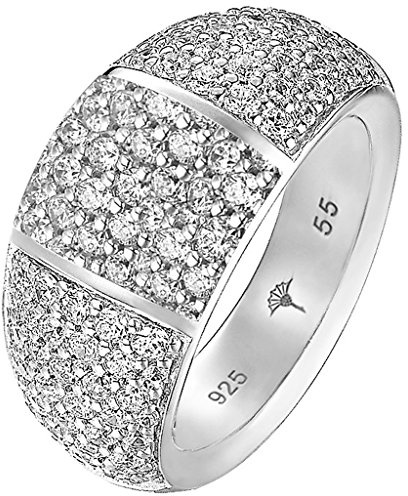 Joop Damen-Ring 925 Silber Perlmutt Rechteckschliff creme Zirkonia Gr. 57 (18.1) - JPRG90691A570
