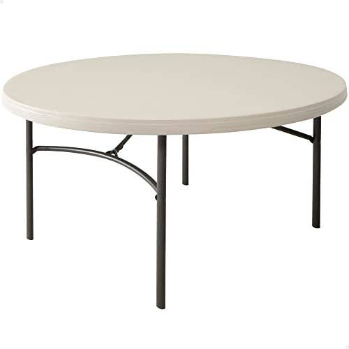 Lifetime 92116 - Mesa Plegable portátil Redonda Catering Ultrarresistente | Medidas Ø152 cm, Altura: 74 cm | Peso 22 kg, Duradera y Resistente | Capacidad 8 Personas