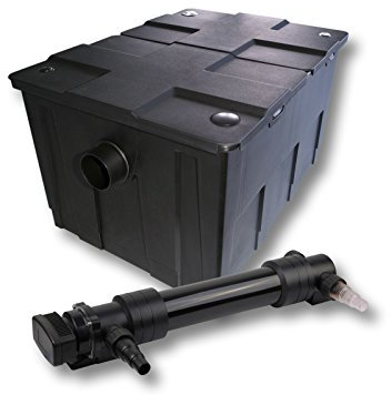 SunSun Komplettset: CBF-550 Teichfilter bis 60000 L Teichfilteranlage als Durchlauffilter, CUV-636 Teichklärer UVC Klärer mit 36 Watt UV-C Leistung