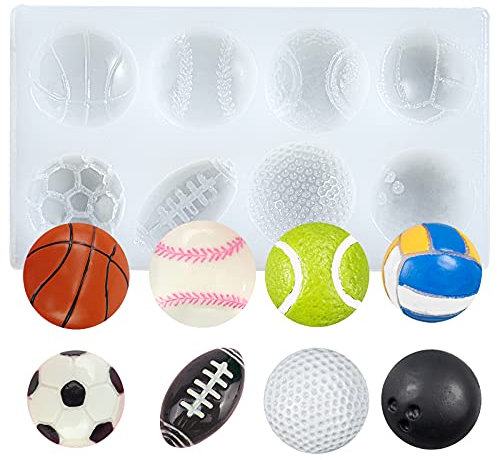 3D Balls Epoxy Resin Silicone Mould for Fondant Cupcake Topper Chocolate Candy Casting Concrete Cement Plaster Craft 8 Cavities Mini