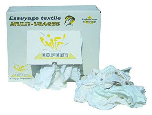 TOPCAR Chiffons coton blanc mi-fin à épais 10kg Global Hygiène