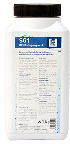 BEHA 1kg Supergrund, Haftgrundierung Primer für Fliesen, Beton, Holz, Stahl, Estrich