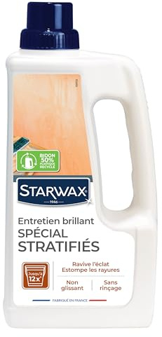 STARWAX Entretien brillant spécial stratifié 1L | Nettoie et ravive la brillance, atténue les rayures, sans rinçage, non glissant, ne laisse pas de traces, 750m²/L