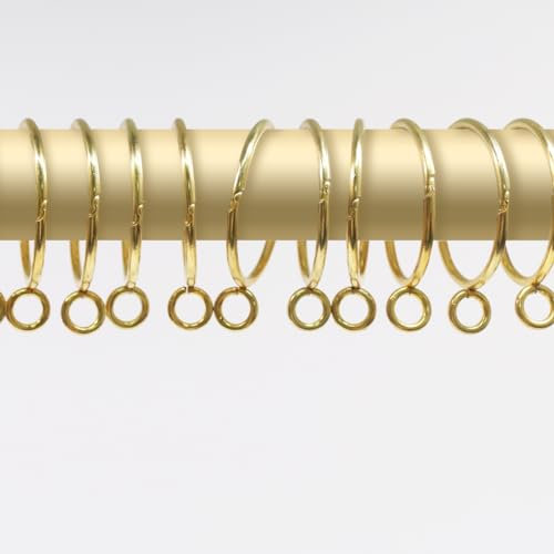 Coideal 20 Pack Tenda d'oro Anelli rustproof Metallo Drappo Loop con Occhielli Aperti per casa Cucina useage (Oro, 1,5 Pollici)
