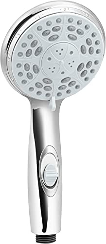 Cornat Canzano New TECB3477 Hand Shower Head Diameter 100 mm Chrome-Plated 3 Jet Types: Normal & Massage Jet Water Stop and Anti-Limescale Water Saving Insert Eco Shower Head