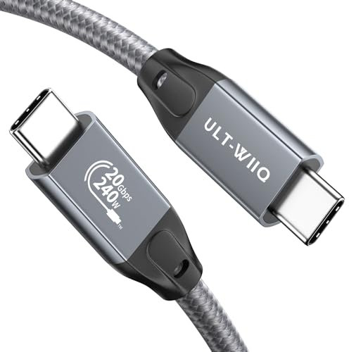 USB C to USB C Cable, 20Gbps Type C 3.2 Gen2x2 Cord with 20Gbps Rate, PD 240W 5A, 4K@60Hz Video and E-Marker for Thunderbolt 3/4, MacBook, Dell XPS, iPad Pro, Samsung S20, S21, SSD, Hub, Monitor (3M)