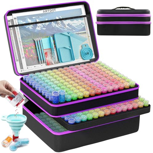 ARTDOT Diamond Painting Kit Completo, 420 Slots Diamant Painting Accessori per Organizzare Gioielli Pittura Diamante Perline Anelli Charms Glitter Strass