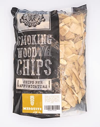 CHIPS MESQUITE BBQ- Legna per affumicatura HARDCORE BARBECUE - Pezzi di legno per affumicare - Circa 700 gr