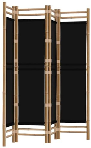 vidaXL Paravent 4-TLG. Faltbar Raumtrenner Raumteiler Trennwand Umkleide Sichtschutz Spanische Wand Wohnzimmer 160cm Bambus Canvas
