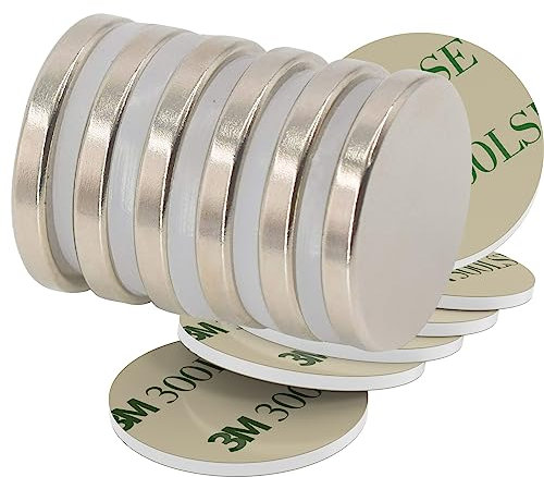 Magnetpro 6 magneti a disco da 6 kg, spessore 25 mm, spessore 3 mm, con nastro adesivo autoadesivo