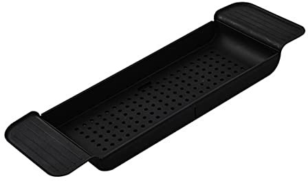 Bathtub Caddy Bathtub Table Breathable Expandable Plastic Bathtub Tray for Home (Black)