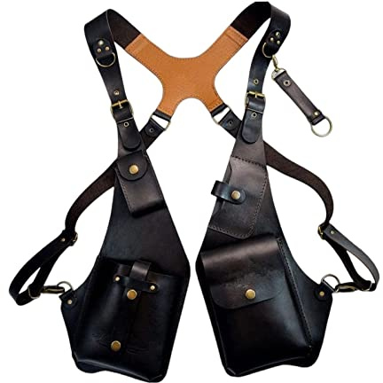 Men Anti Underarm Shoulder Bag Adjustable PU Leather Strap Wallet Bag Outdoor Phone Bag, black, 53cm to 64cm