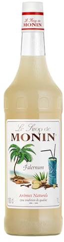 MONIN Sirup Falernum 1,0 l | Exotischer Mandel- und Limettengeschmack für Tiki Cocktails, Mocktails und tropische Mixgetränke