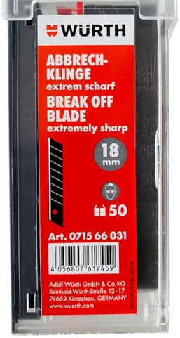 Würth Lames de démolition noires extrêmement tranchantes 50 x 18 mm