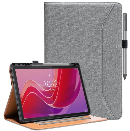 Vakarey Hülle für Lenovo Tab M11 Mit Stifthalter,für Lenovo Tab M11 Tablet Hülle 11 Zoll TB330FU,Grau