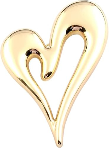 CALLARON Broche en forme de cœur doré pour femme – Épinglette vintage, jolie broche de revers, bijoux tendance, décoration de vêtements de Saint-Valentin pour costume, chapeau, sac à main, veste