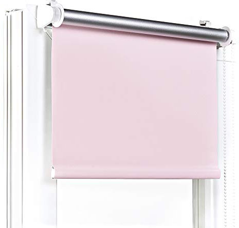 Fenster DEKOR - Rollos Für Fenster Ohne Bohren Bleich rosa - Verdunkelungsrollo B100 x H150 cm - Klemmrollo Verdunkelung - Fensterrollo Für Balkontüren - Verdunklungsrollo Leicht Zu Installieren