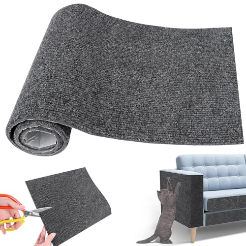 Tapis Griffoir pour Chat Auto Adhésif Grattoir Chat Canapé 30×100cm Tapis à Gratter Autocollant pour Chat Sûrs Climbing Cat Scratcher Doux et Non Toxiques pour Mur et Coin Protège
