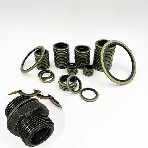 Dichtung geklebt, Dichtscheibe, Metallring, O-Ring aus Gummi, hydraulisch ölbeständig, Hochdruck-Ölablassschraube, Dichtungsring