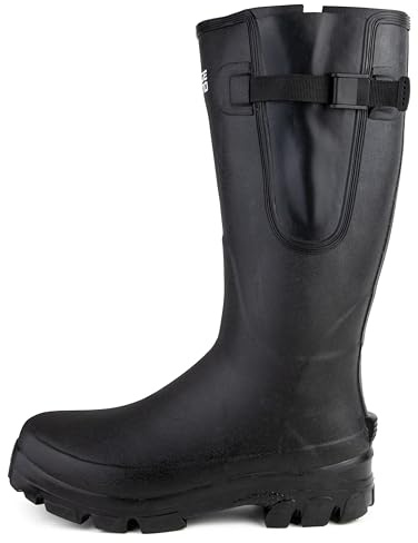 Savage Island GlenXT 5 mm neoprenfodrade justerbara Wellington-stövlar vattentäta naturgummi utomhusisolerade varma gummistövlar, Svart, 39 EU