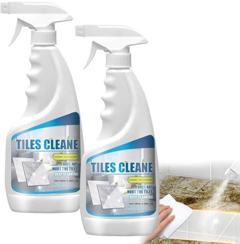 2 Stück Fliesenreiniger fliesenreiniger extra stark fugenreiniger bad Tile Cleaner Spray Geeignet zum Entfernen von Schmutz aus Küche Badezimmerwaschbecken Fliesenwänden