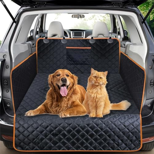 YAOJUCYE Car Boot Protector, Waterproof Boot Liner For Dogs With Adjustable Straps And Bumper Protection Nonslip Car Boot Cover Easy To Clean For Universal Cars(185x105cm)