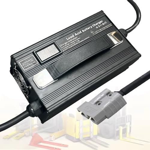 WJIANY Chargeur de Batterie 12 V/24 V/36 V/48 V/60 V/72 V pour Chariot Élévateur avec Prise Anderson 50 A pour Chariot Élévateur Électrique, Transpalette, Autolaveuse,24v 30a