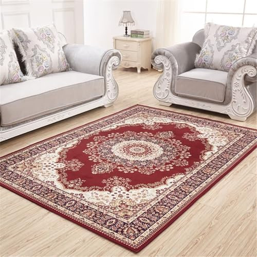 RUGMRZ Webteppich Teppichläufer Roter festlicher Teppich Restaurantmatte rutschfest bequem anpassbar Kaffeetisch Teppich 160X200CM