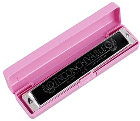 24-Loch-Mundharmonika für Anfänger polyphone C-Mundharmonika klassische Mundharmonika(Pink)