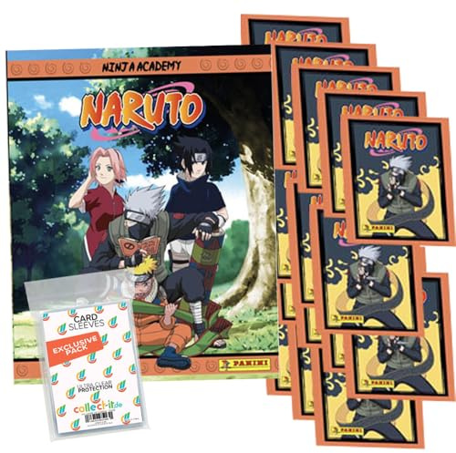 Bundle mit Naruto Ninja Adventures (2025) - Sammelsticker - 1 Sammelalbum + 20 Tüten + Exklusive collect-it Hüllen
