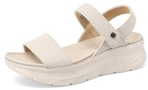QUEEN HELENA BZ430 Sportliche Sandalen mit Fußbett Orthopädisch Casual Damen, beige, 41 EU