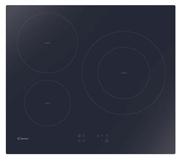 Candy CI633C/M1 - Placa de inducción de 60 cm, 3 fuegos, 7200 W, negro, 9 niveles de potencia, temporizador, controles táctiles, seguridad infantil