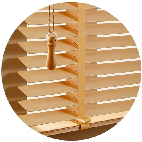 Store en Bois sans Percage D'occultation Isolation Thermique Volets Protection Solaire Et Brise-Vue 55 60 75 80 100 120 135140 150cm Stores Intérieurs Extérieur for Maison(55x130cm)
