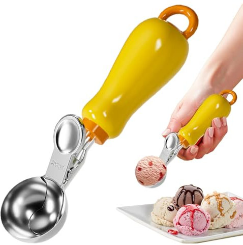 Cuchara para Helado,Porcionador De Alimentos De Acero Inoxidable | Cucharón Para Helados Colgable Herramienta Cocina Comercial Pastelería Buffet Familiar Reuniones Diarias