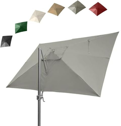 ZYXQQJ Copertura di Ricambio per Ombrellone A Sbalzo Quadrato 8 Stecche Anti-UV Telo di Ricambio per Ombrellone Giardino Mercato(Top,4x3m/13x9.8ft)