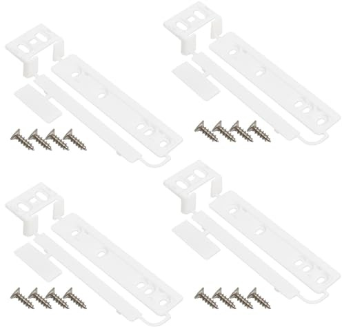 UPTTHOW 4Pcs Universal Integrated Fridge Freezer Door Slider with Barckets and clips, Fridge Door Mounting Installation Fixing Kit