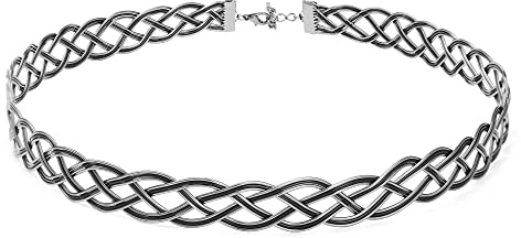 Wikinger Kostüm Damen Krone Renaissance Feeenkranz Mittelalterlicher Wikingerkronenkragen Handgewebter Kopfbeschlag Keltscher Kopfbänder Silber Schwarz Hexentiara