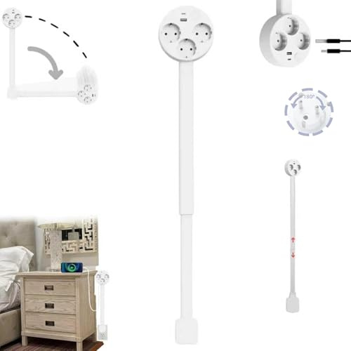 ausfahrbare steckdosenleiste,erweiterbare steckdosenleiste ausziehbar, steckdosenverlängerung, Expandable and Rotating Socket Extension Sockets, erweiterbare 47 67 cm mit 180 drehung,3 Fach ste - A