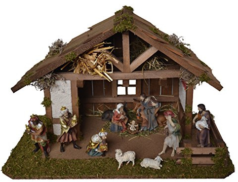 Alfred Kolbe Krippen 1417 Weihnachtskrippe, Braun, 59x30x30cm