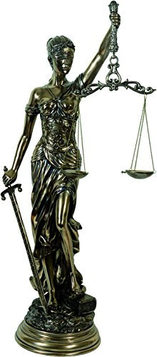 MAYER CHESS Große Justitia bronziert Höhe 80cm