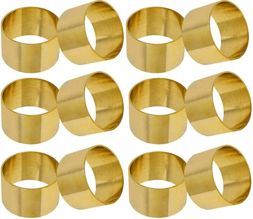 SKAVIJ Fatto a Mano Tovagliolo Anelli Impostare di 12 per Ogni Giorno, Cenare Tavolo Decorazione Oro