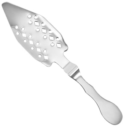 Cuchara de absenta – Cucharas ranuradas para cocinar | Agujeros de cuchara con agujeros | Cuchara de acero inoxidable | Cucharas de madera de ajenjo de alimenticio | Filtro de absenta para casa