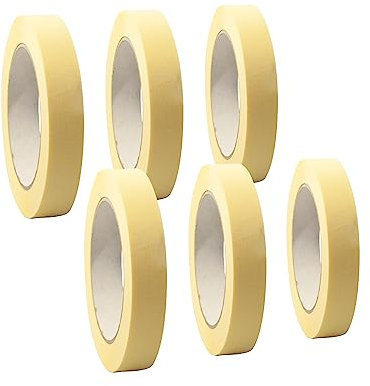 6 Rollen 'Premium' Malerkrepp | Abdeckband | Kreppband für Malerarbeiten | 19-200mm, Abmessungen:19 mm x 50 m