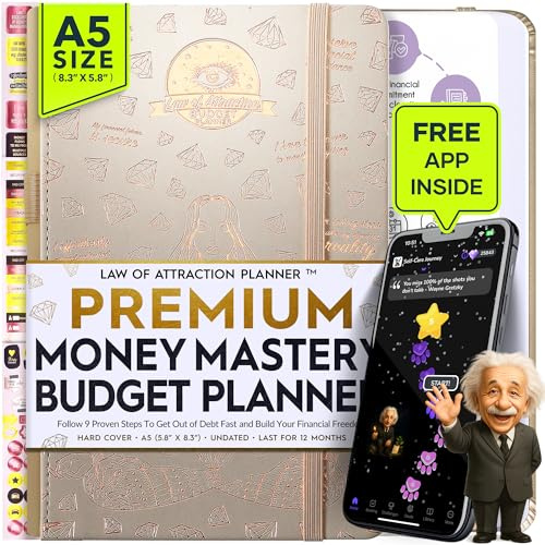 Undated Monthly Budget Planner and Monthly Bill Organiser - A 12 Month Journey to Financial Freedom, Monthly Budget Book Planner, Law of Attraction Planner